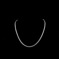 14K White Gold 17" Tennis Necklace with 134 Round Brilliant Cut Lab Diamonds - 13.77 Carat Total Weight (E-F Color, VS1 Clarity) - Covaloro Fine Jewelry