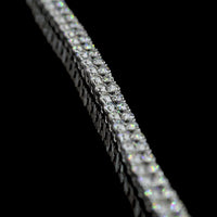 14K White Gold 17" Tennis Necklace with 134 Round Brilliant Cut Lab Diamonds - 13.77 Carat Total Weight (E-F Color, VS1 Clarity) - Covaloro Fine Jewelry