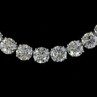 14K White Gold 17" Tennis Necklace with 63.8 Carats of Lab Grown Round and Marquise Cut Diamonds - E-F VS2 Clarity, Prong Set - Covaloro Fine Jewelry