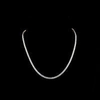 14K White Gold 17" Tennis Necklace with Prong Set Round Lab Diamonds - 12.55 Carat Total Weight - Covaloro Fine Jewelry