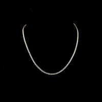 14K White Gold 17" Tennis Necklace with Prong Set Round Lab Diamonds E-F VS1 - 7.97 Carat Total Diamond Weight - Covaloro Fine Jewelry