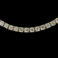 14K White Gold 17" Tennis Necklace with Prong Set Round Lab Diamonds E-F VS1 - 7.97 Carat Total Diamond Weight - Covaloro Fine Jewelry