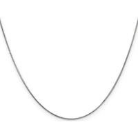 14K White Gold 18" 0.6mm Round Snake Chain with Lobster Clasp - Rhodium Plated by Oro Pregiato