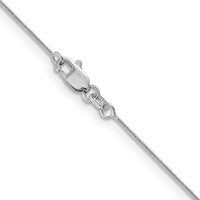 14K White Gold 18" 0.6mm Round Snake Chain with Lobster Clasp - Rhodium Plated by Oro Pregiato