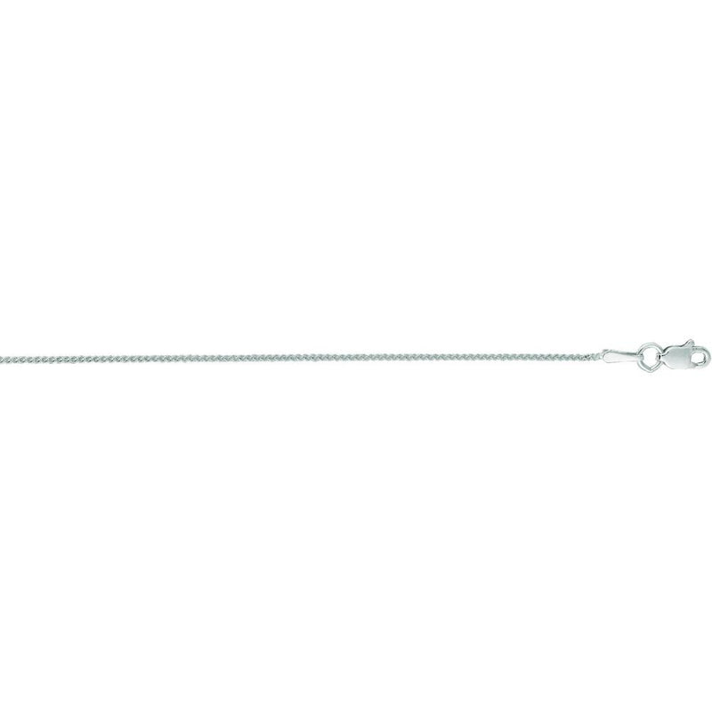 14K White Gold 18" 0.6mm Round Wheat Chain with Lobster Clasp by Orozza Fine Jewelry
