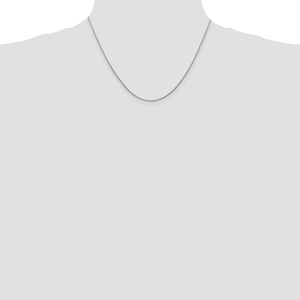 14K White Gold 18" 0.8mm Polished Snake Chain with Lobster Clasp by Oro Pregiato
