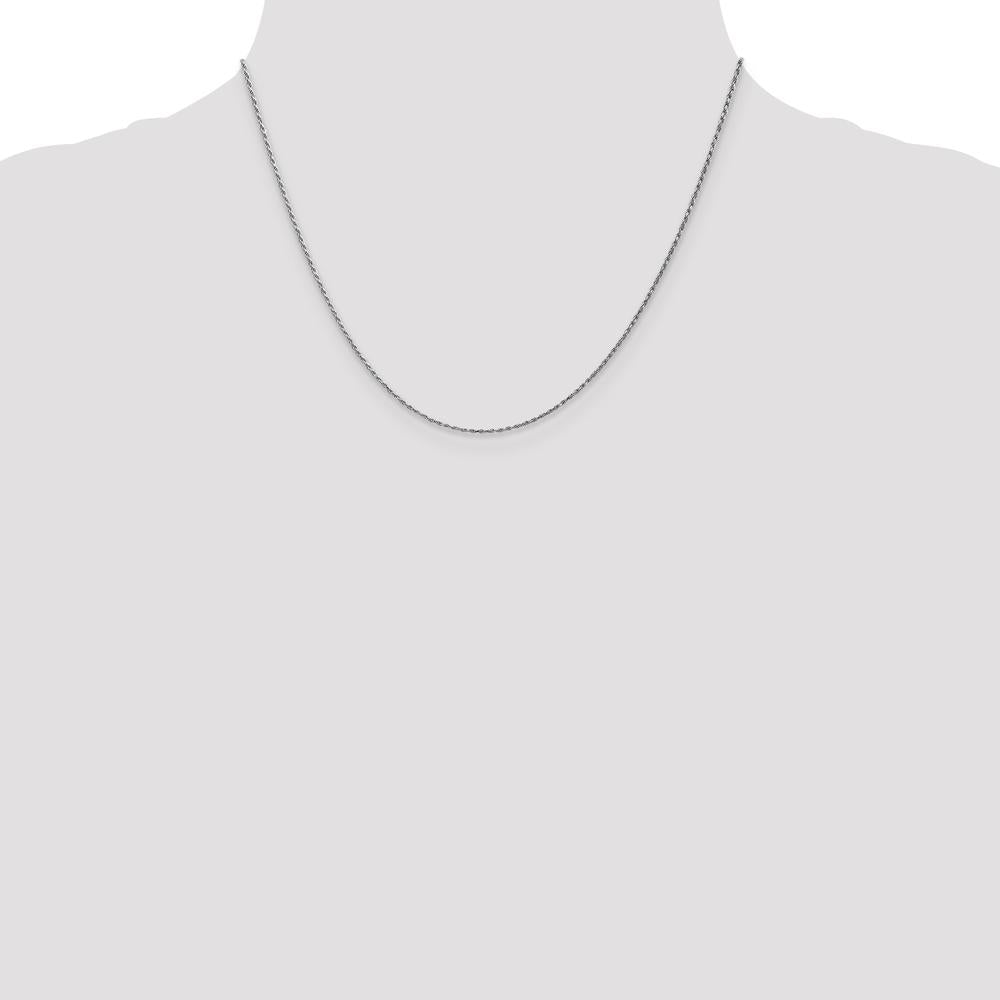 14K White Gold 18" 1.15mm Diamond-Cut Rope Chain with Lobster Clasp by 0