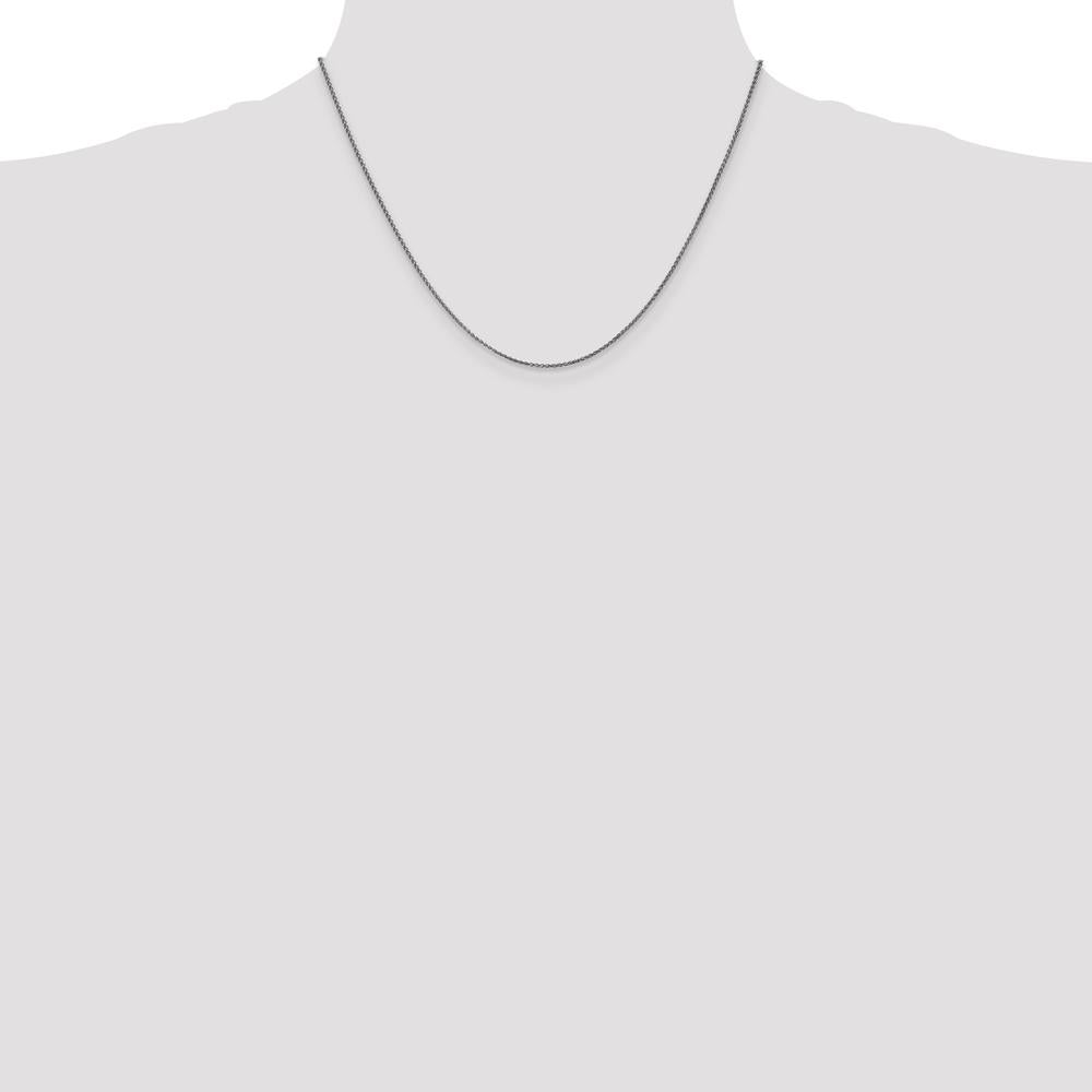 14K White Gold 18" 1.25mm Diamond-Cut Spiga Chain with Lobster Clasp by Oro Pregiato