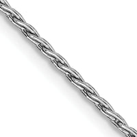 14K White Gold 18" 1.25mm Round Parisian Wheat Chain with Lobster Clasp by Oro Pregiato