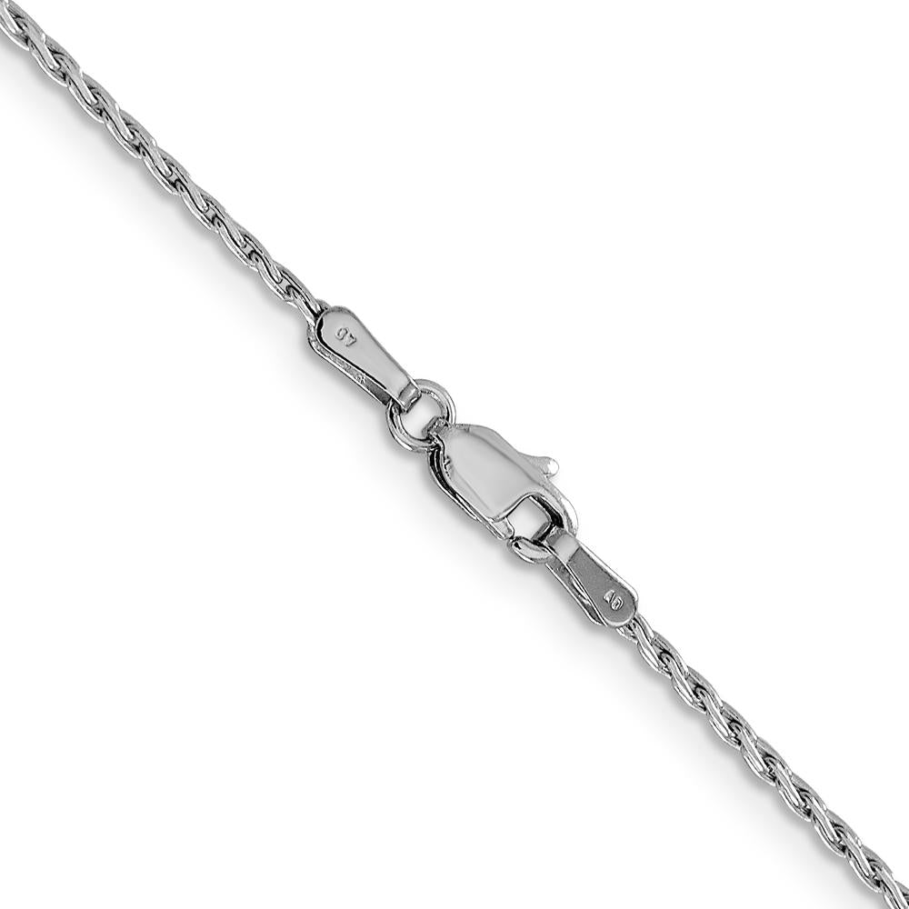 14K White Gold 18" 1.25mm Round Parisian Wheat Chain with Lobster Clasp by Oro Pregiato