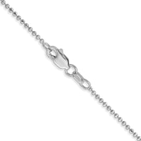 14K White Gold 18" 1.2mm Diamond-Cut Beaded Pendant Chain with Lobster Clasp by Oro Pregiato