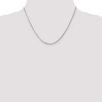 14K White Gold 18" 1.3mm Curb Chain with Rhodium Plating - Polished Finish by Oro Pregiato