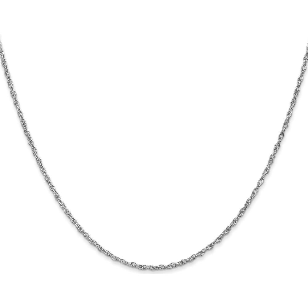14K White Gold 18" 1.3mm Heavy Baby Rope Chain with Lobster Clasp by Oro Pregiato