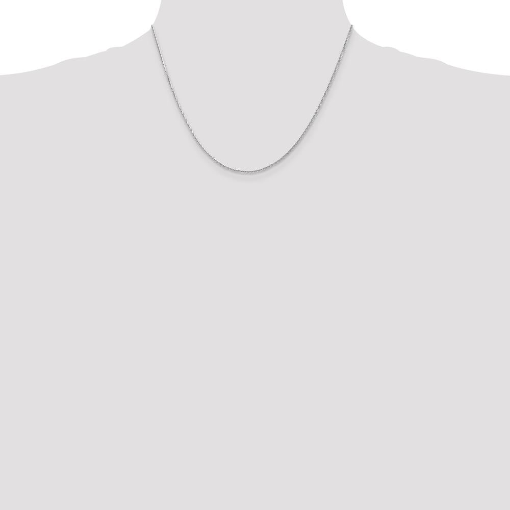 14K White Gold 18" 1.5mm Diamond-Cut Parisian Wheat Chain with Lobster Clasp by Oro Pregiato