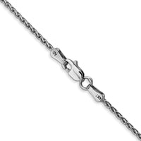 14K White Gold 18" 1.5mm Parisian Wheat Chain Necklace with Lobster Clasp by Oro Pregiato