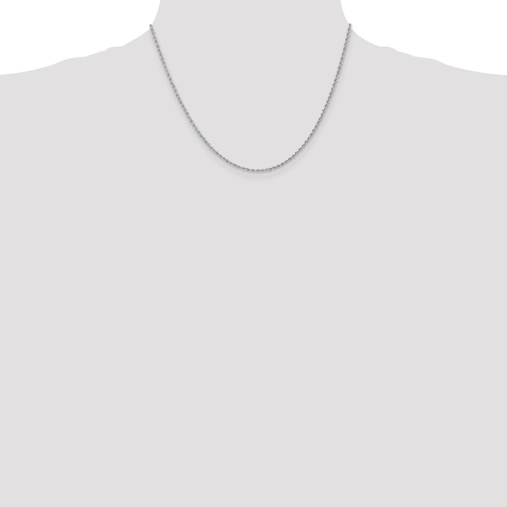 14K White Gold 18" 1.5mm Rope Chain Necklace with Lobster Clasp by 0