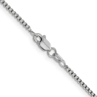 14K White Gold 18" 1.5mm Semi-Solid Round Box Chain with Lobster Clasp - Polished Finish by Oro Pregiato
