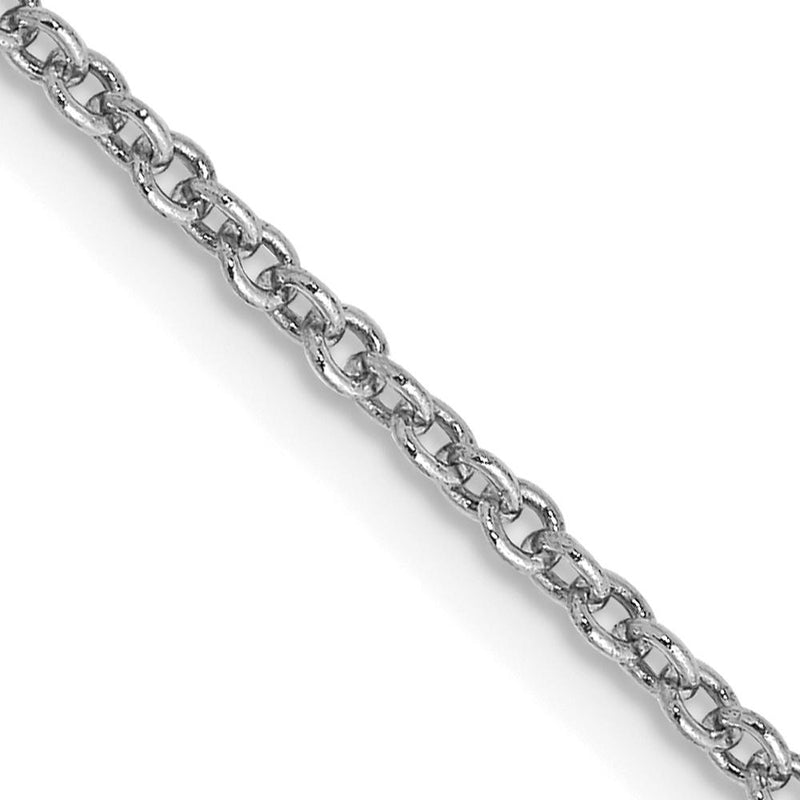 14K White Gold 18" 1.6mm Round Open Link Cable Chain with Lobster Clasp by Oro Pregiato