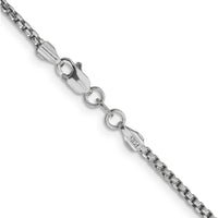 14K White Gold 18" 1.75mm Semi-Solid Round Box Chain with Lobster Clasp by Oro Pregiato