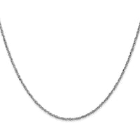 14K White Gold 18" 1.7mm Ropa Chain Necklace with Lobster Clasp - Polished Rhodium Finish by Oro Pregiato
