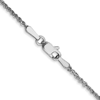 14K White Gold 18" 1.7mm Ropa Chain Necklace with Lobster Clasp - Polished Rhodium Finish by Oro Pregiato