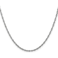 14K White Gold 18" 1.7mm Singapore Chain with Lobster Clasp - Rhodium Plated Finish by Oro Pregiato