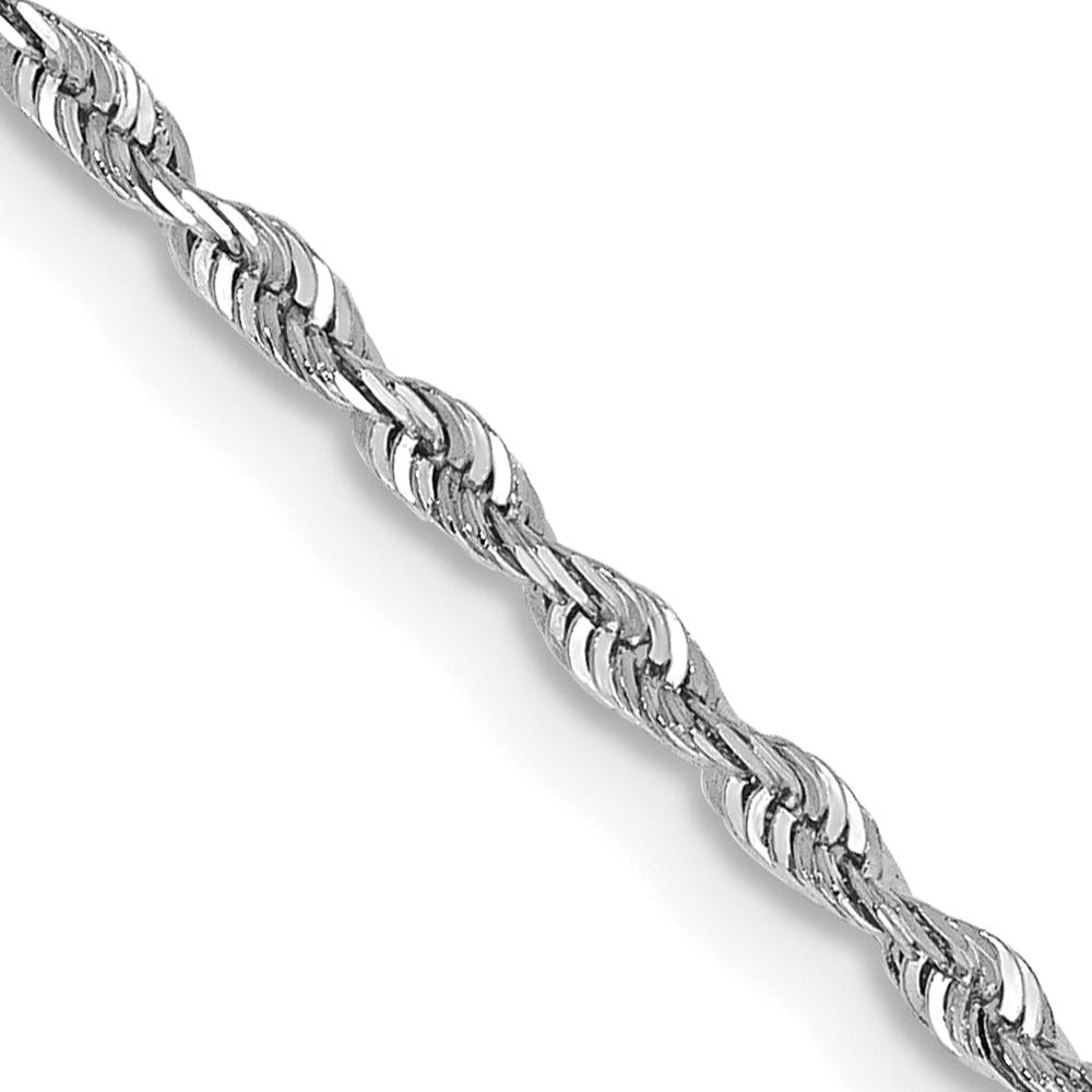 14K White Gold 18" 1.85mm Diamond-Cut Rope Necklace with Lobster Clasp by Oro Pregiato
