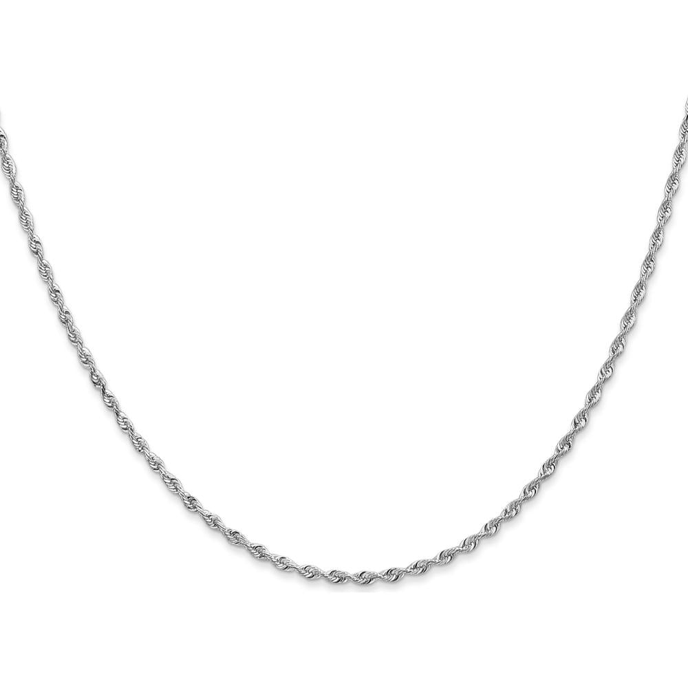 14K White Gold 18" 1.85mm Diamond-Cut Rope Necklace with Lobster Clasp by Oro Pregiato