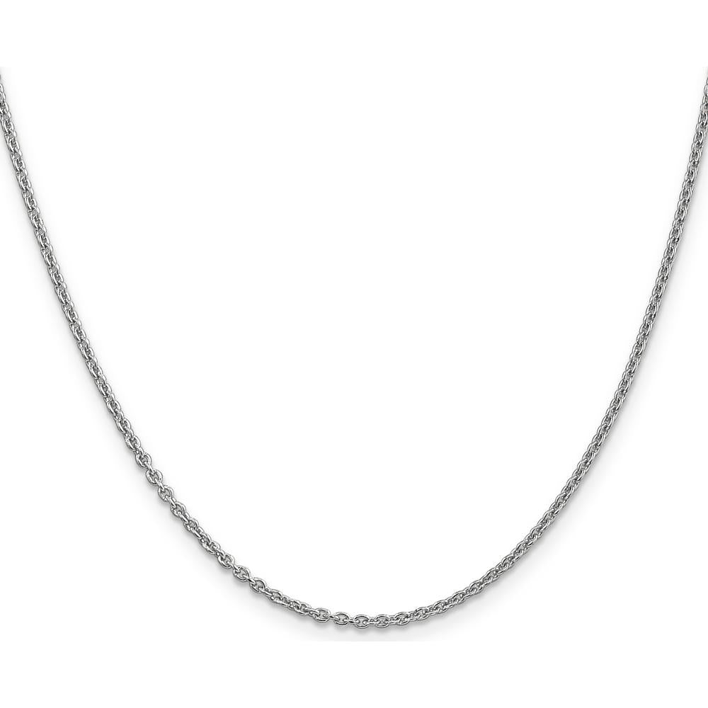 14K White Gold 18" 1.8mm Forzantine Cable Chain with Lobster Clasp by Oro Pregiato