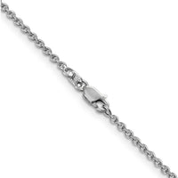 14K White Gold 18" 1.8mm Forzantine Cable Chain with Lobster Clasp by Oro Pregiato