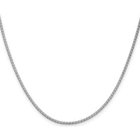 14K White Gold 18" 1.9mm Flat Wheat Chain with Polished Finish and Lobster Clasp by Oro Pregiato