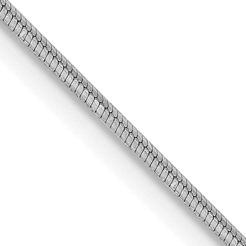14K White Gold 18" 1mm Octagonal Snake Chain with Lobster Clasp by Oro Pregiato
