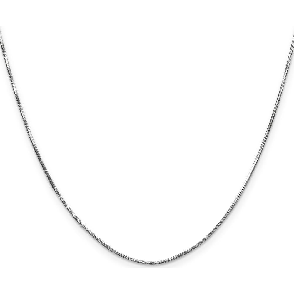 14K White Gold 18" 1mm Octagonal Snake Chain with Lobster Clasp by Oro Pregiato