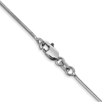 14K White Gold 18" 1mm Octagonal Snake Chain with Lobster Clasp by Oro Pregiato