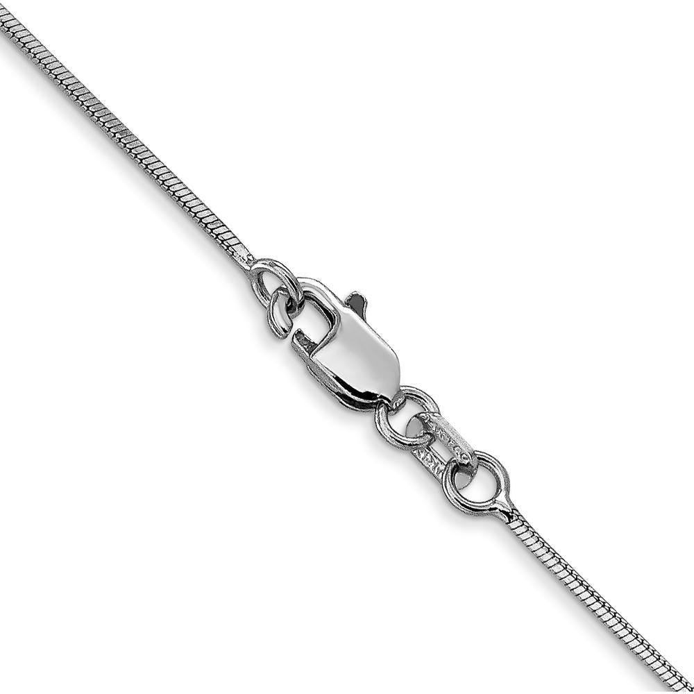 14K White Gold 18" 1mm Octagonal Snake Chain with Lobster Clasp by Oro Pregiato