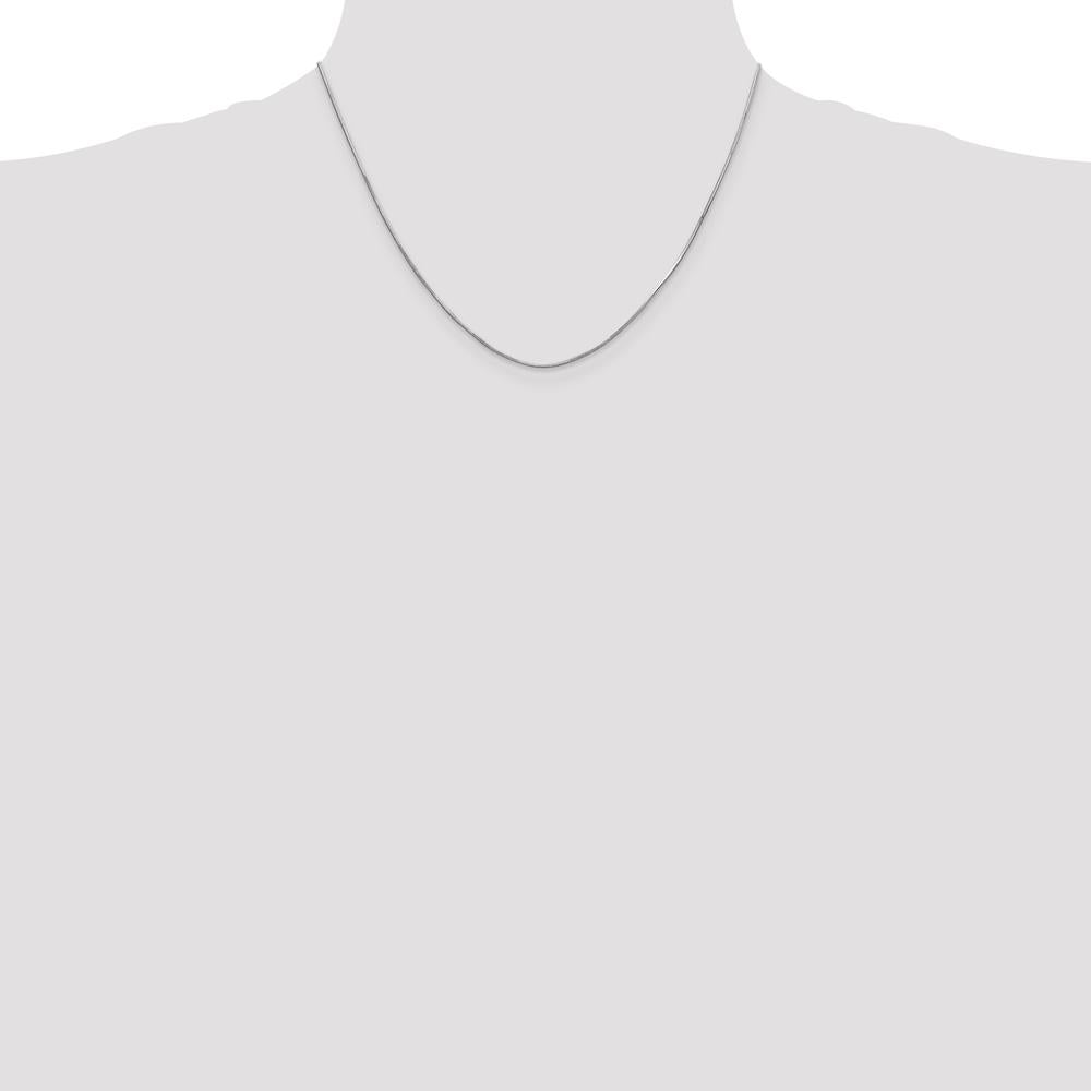 14K White Gold 18" 1mm Octagonal Snake Chain with Lobster Clasp by Oro Pregiato