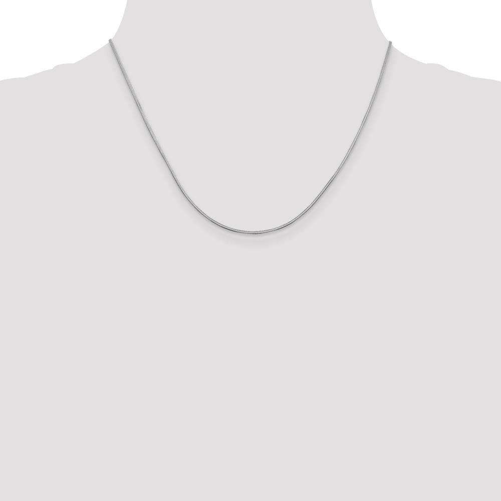 14K White Gold 18" 1mm Octagonal Snake Chain with Lobster Clasp by Oro Pregiato