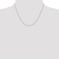 14K White Gold 18" 1mm Parisian Wheat Chain with Lobster Clasp - Polished Rhodium Finish by Oro Pregiato