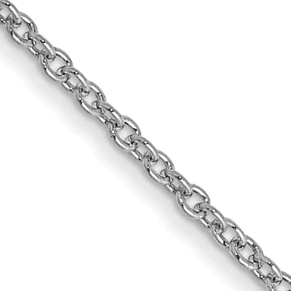 14K White Gold 18" 1mm Round Open Link Cable Chain with Lobster Clasp by Official Gold Marks