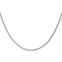 14K White Gold 18" 1mm Round Open Link Cable Chain with Lobster Clasp by Official Gold Marks