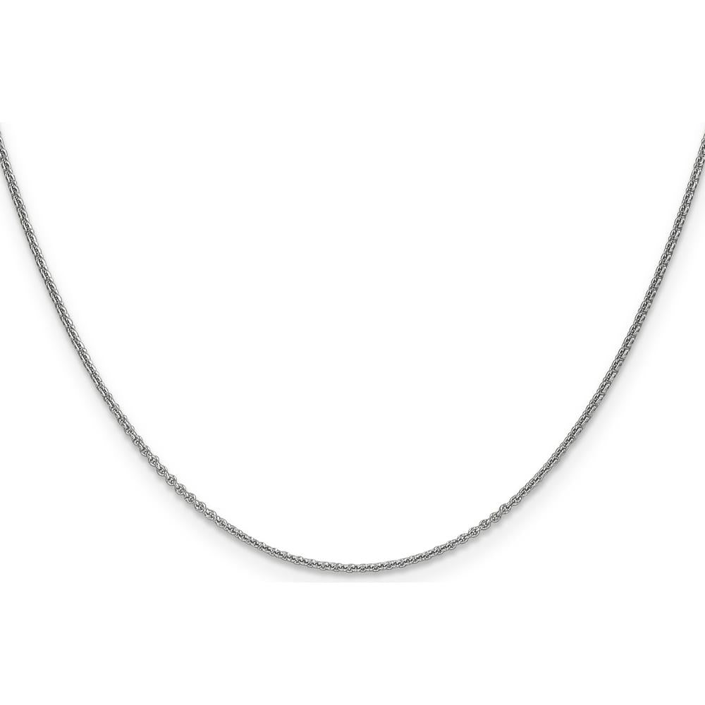 14K White Gold 18" 1mm Round Open Link Cable Chain with Lobster Clasp by Official Gold Marks