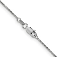 14K White Gold 18" 1mm Round Open Link Cable Chain with Lobster Clasp by Official Gold Marks