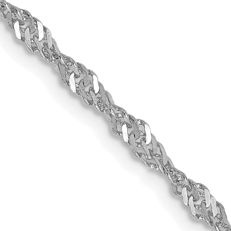 14K White Gold 18" 2.0mm Singapore Chain with Lobster Clasp by Oro Pregiato