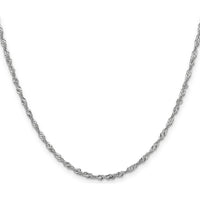 14K White Gold 18" 2.0mm Singapore Chain with Lobster Clasp by Oro Pregiato