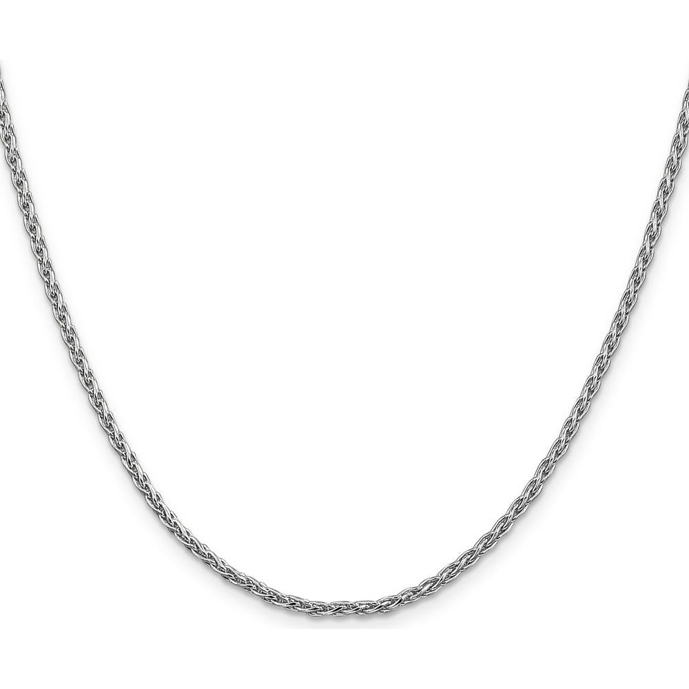 14K White Gold 18" 2.25mm Parisian Wheat Chain with Lobster Clasp by Oro Pregiato