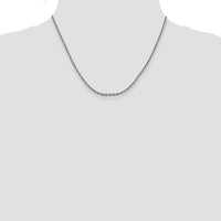 14K White Gold 18" 2.5mm Diamond-Cut Cable Chain with Lobster Clasp - Polished Rhodium Finish by Oro Pregiato