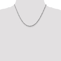 14K White Gold 18" 2.75mm Flat Figaro Chain with Lobster Clasp by 0