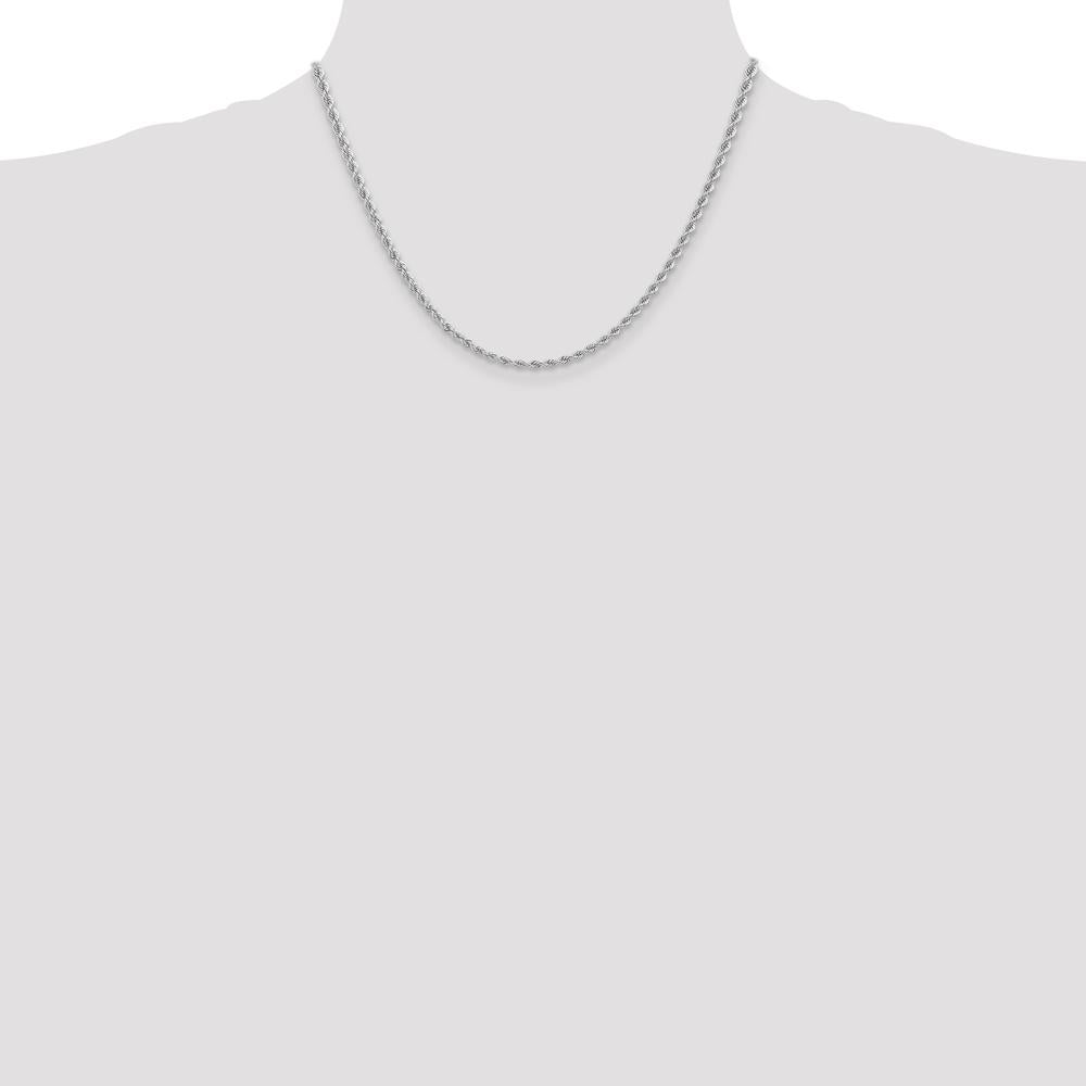14K White Gold 18" 2.75mm Regular Rope Chain with Lobster Clasp by 0