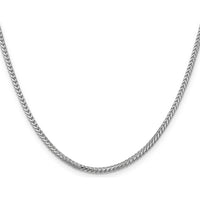14K White Gold 18" 2mm Franco Chain Necklace with Lobster Clasp by Oro Pregiato