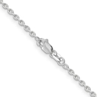 14K White Gold 18" 2mm Round Open Link Cable Chain with Lobster Clasp by Oro Pregiato